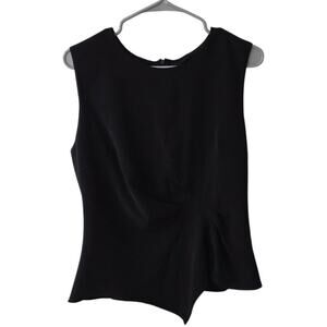 She + Sky Black Sleeveless Faux Wrap Tank - Large